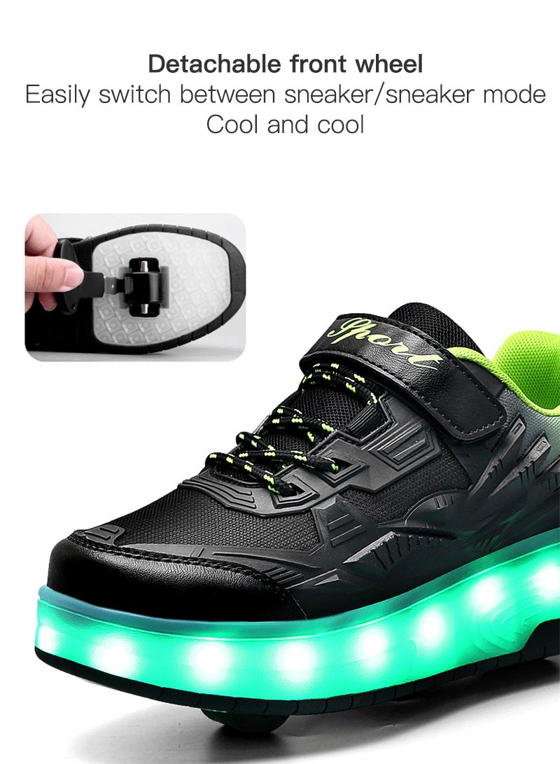 Roller Shoes USB Charge Girls Boys Sneakers with Wheels LED Roller Skates Shoes - Image 4